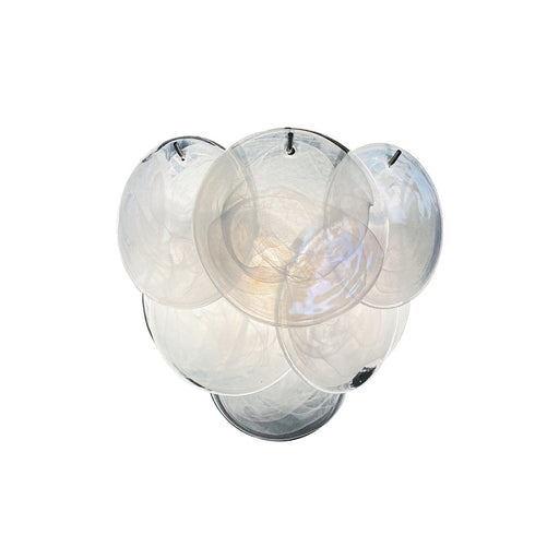 White Vintage Murano Disc Glass Wall Sconce - Sweatfully