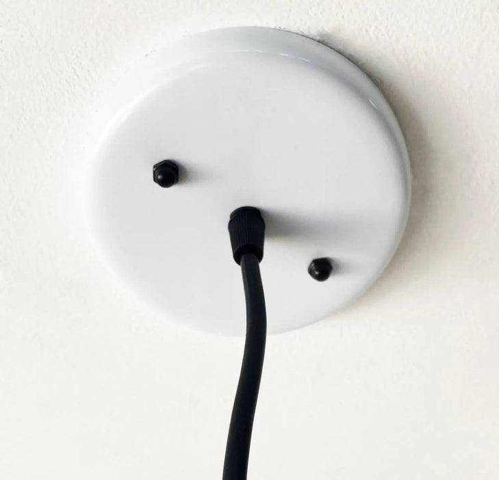 Large White Enamel Farmhouse Pendant Light - Sweatfully