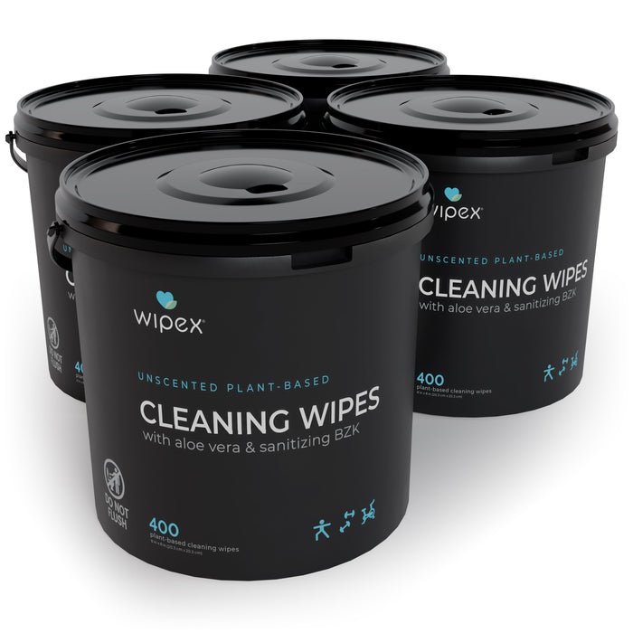 Wipex 400 Yoga Mat Wipes | Natural | Plant-based | For Fitness & Yoga Gear, Chiropractic, Massage Tables - Sweatfully