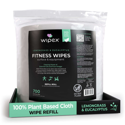 Wipex 700 Plant-Based Gym Wipes Bulk Refill Roll | Natural Fitness Equipment Wipes - Sweatfully