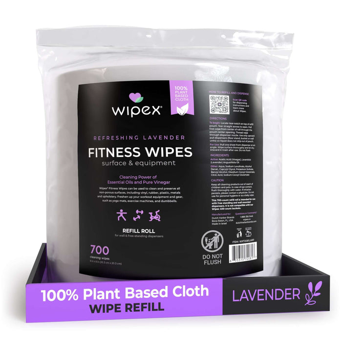 Wipex 700 Plant-Based Gym Wipes Bulk Refill Roll | Natural Fitness Equipment Wipes - Sweatfully