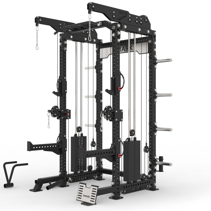 XMARK Commercial Half Rack Functional Trainer, Dual 220-Pound Stacks XM-9151 - Sweatfully