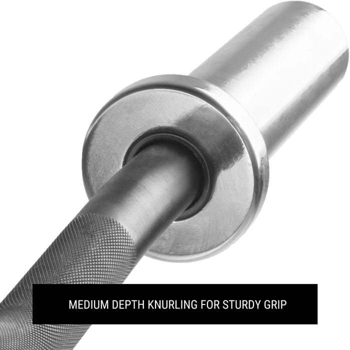 XMARK Black EZ Curl Bar, Fits Olympic Plates XM-3670.1-BLACK - Sweatfully