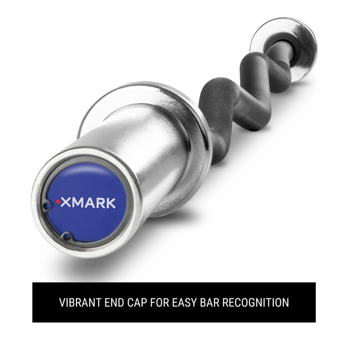 XMARK Black EZ Curl Bar, Fits Olympic Plates XM-3670.1-BLACK - Sweatfully