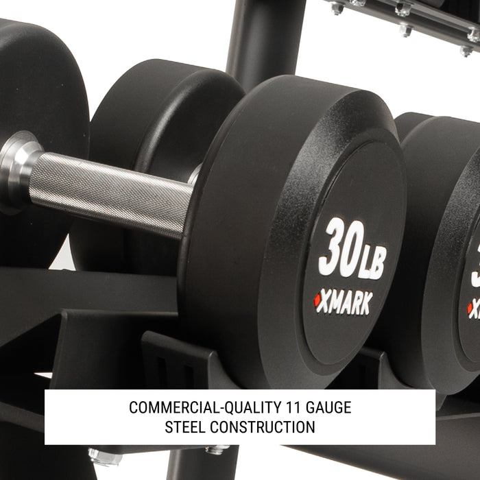 XMARK Commercial 3-Tier Dumbbell Racks - 15 Dumbbell Pairs XM-9106 - Sweatfully