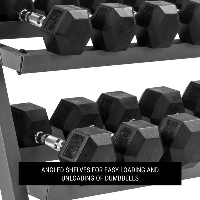 XMARK 2-Tier Dumbbell Rack XM-4455-BLACK - Sweatfully
