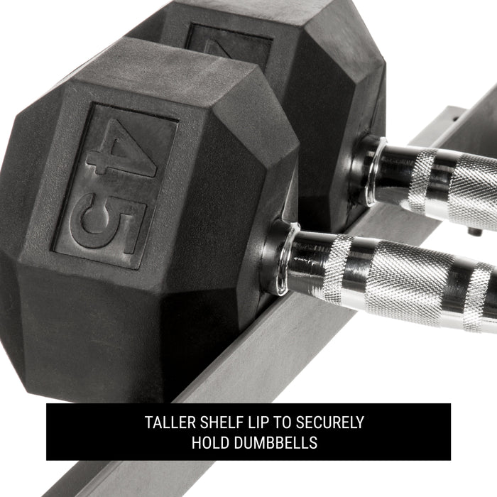 XMARK 3-Tier Dumbbell Rack - 10 Dumbbell Pairs XM-3107.1-BLACK - Sweatfully