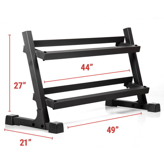 XMARK 2-Tier Dumbbell Rack XM-4455-BLACK - Sweatfully