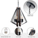 Zenith 4-Light Black & Wood Dimmable Island Pendant Light - Sweatfully