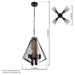 Zenith 4-Light Black & Wood Dimmable Island Pendant Light - Sweatfully