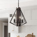Zenith 4-Light Black & Wood Dimmable Island Pendant Light - Sweatfully