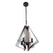 Zenith 4-Light Black & Wood Dimmable Island Pendant Light - Sweatfully