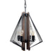 Zenith 4-Light Black & Wood Dimmable Island Pendant Light - Sweatfully