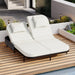 Outdoor Daybed, Patio Rattan Daybed with 5-Position Adjustable Backrest and Removable Cushions & Pillows for Garden, Backyard, Poolside - Sweatfully