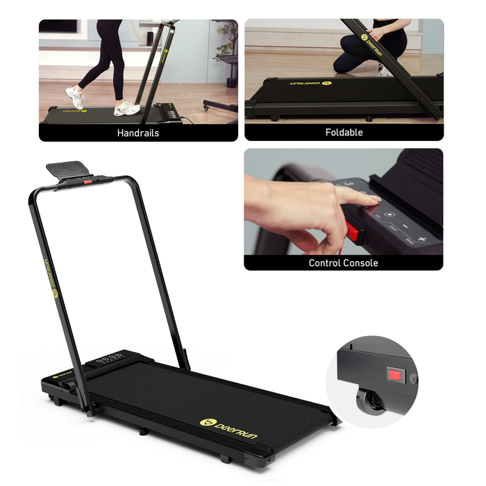 DeerRun A5 Pro Smart 2 in 1 Folding Treadmill Black - Sweatfully