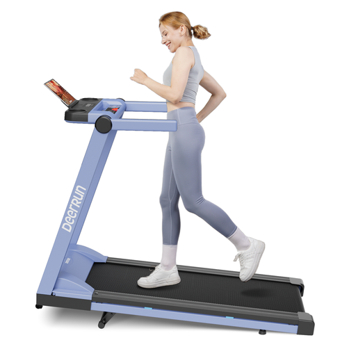 DeerRun A1 Pro Move+  6% Incline Foldable Treadmill——2025 Upgraded Chip & NFC Support | 350Lbs, 10mph Blue - Sweatfully