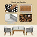 4 Pieces Outdoor Furniture Set with Loveseat, Patio Rope Conversation Set with Cushions for Backyard, Poolside, Garden - Sweatfully