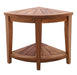 Tanzania Oiled Teak Shower and Bath Corner Stool with Shelf - 17.5" - Sweatfully