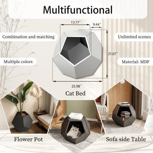 25.98'' Modern Pet Furniture Cat Carrier, Sofa Side Table, Planter MDF Multifunctional Furniture, Burmese Sumac - Sweatfully