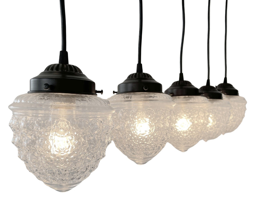 Antique Glass Dining Room Rectangular Pendant Chandelier Ceiling Light - Sweatfully