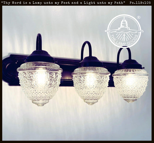 Antique Acorn Glass VANITY Light - 3 Sizes - Sweatfully