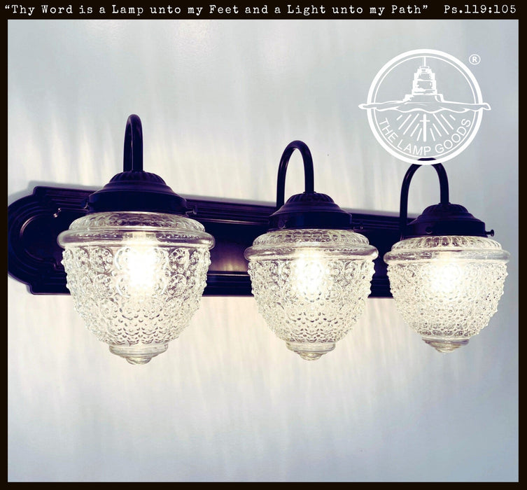 Antique Acorn Glass VANITY Light - 3 Sizes - Sweatfully