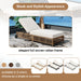 Outdoor Lounge Chair, Patio Chaise Lounge with 5-Position Backrest, Rattan Outdoor Lounge Chair with Cushion and Wheels for Poolside, Backyard, Garden - Sweatfully