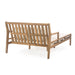 Outdoor Daybed, Patio Daybed with Four Pillows, Wooden Outdoor Bed with Curved Armrests for Poolside, Backyard, Garden - Sweatfully