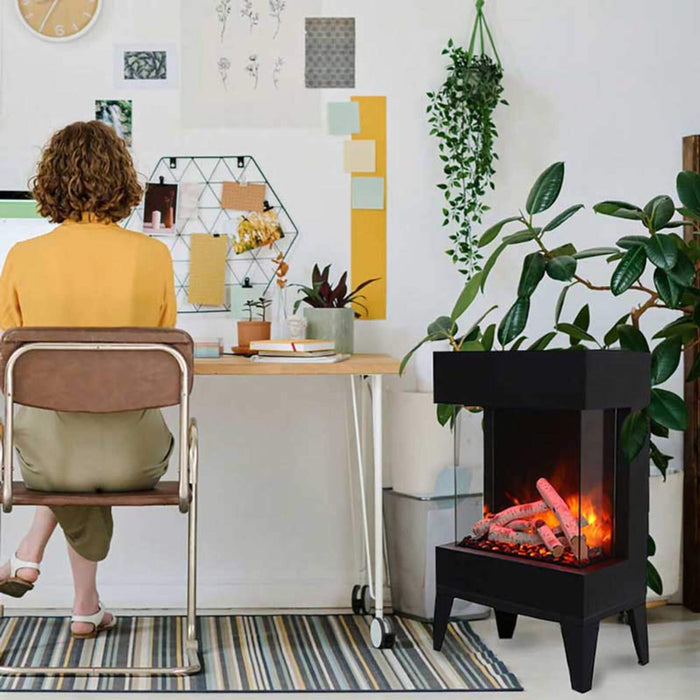 Amantii Cube 2025WM Freestanding Electric Fireplace [CUBE-2025WM] (SAK16508) - Sweatfully