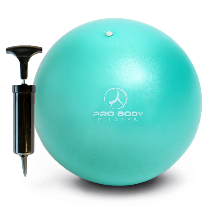9 Inch Small Exercise Ball for Stability, Barre, Pilates, Yoga, and Balance (with Pump) - Sweatfully