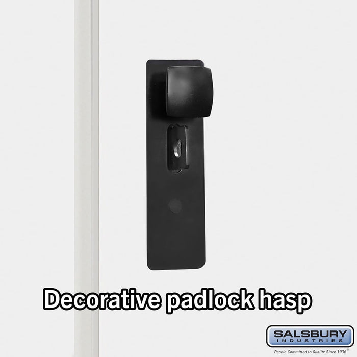 Salsbury 15" Wide Premier Wood Locker - Single Tier - 3 Wide - 6 Feet High - 21" Deep - Arctic White - Hasps - Sweatfully