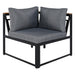 Patio Furniture Set with Loveseats, 4 Pieces Outdoor Sofa Set with Waterproof Cushions, Durable Iron-Wood Design for Garden, Backyard, Poolside - Sweatfully