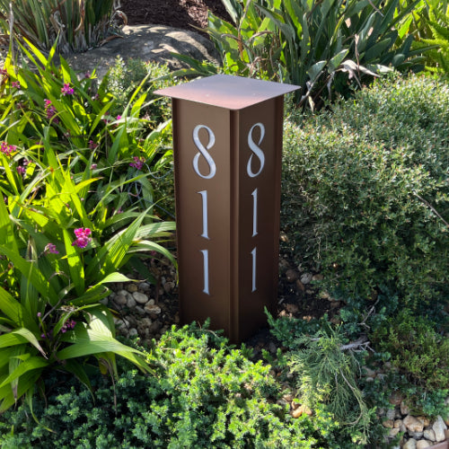 RadiantLight 27" tall ADDRESS MARKER Landscape Light - Garden Light - Sweatfully
