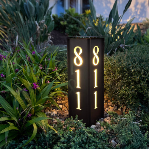 RadiantLight 27" tall ADDRESS MARKER Landscape Light - Garden Light - Sweatfully