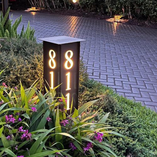 RadiantLight 27" tall ADDRESS MARKER Landscape Light - Garden Light - Sweatfully