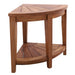 Tanzania Oiled Teak Shower and Bath Corner Stool with Shelf - 17.5" - Sweatfully