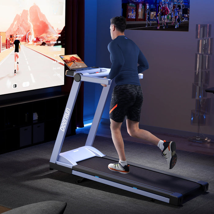 DeerRun A1 Pro Move+  6% Incline Foldable Treadmill——2025 Upgraded Chip & NFC Support | 350Lbs, 10mph - Sweatfully