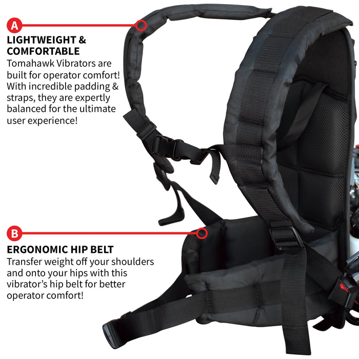 2HP Honda Concrete Vibrator with Flex Shaft Cable Whip Backpack - Sweatfully