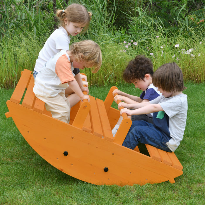 Banyan Jumbo Wooden Rocker & Climber Playset | Outdoor Gross Motor Toy for Toddlers - Sweatfully
