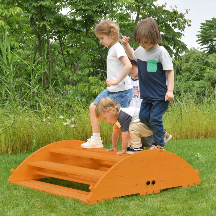 Banyan Jumbo Wooden Rocker & Climber Playset | Outdoor Gross Motor Toy for Toddlers - Sweatfully