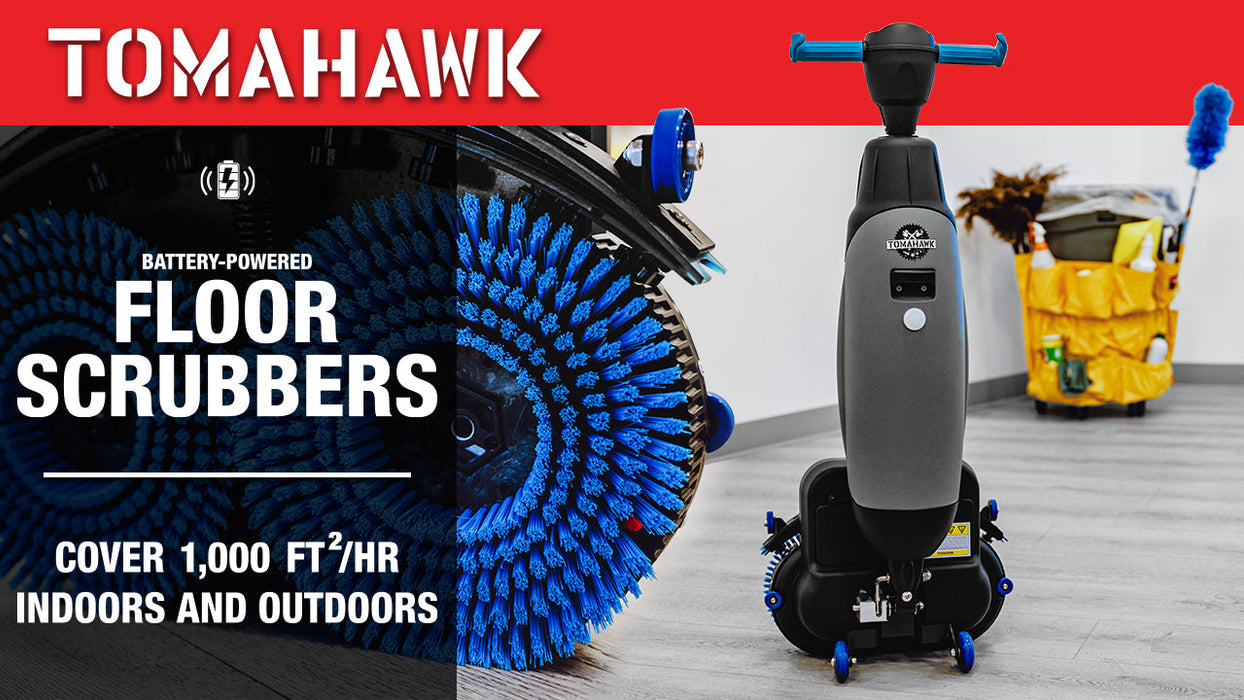 Electric Floor Scrubber Cleaner with 18” Power Mop Brushes Cordless 36V Battery Powered - Sweatfully