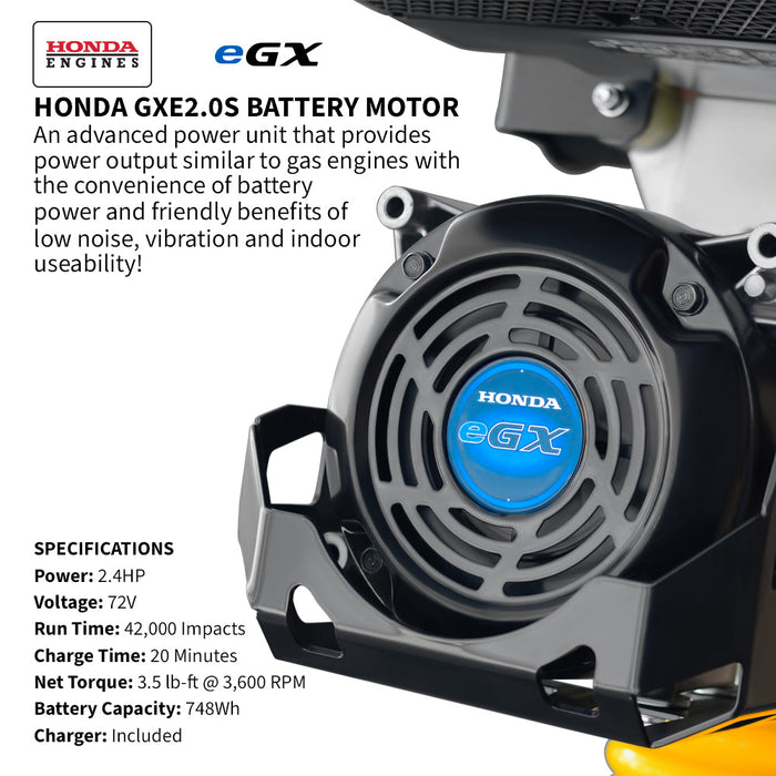 2.4 HP Battery Powered Vibratory Rammer Tamper Compactor with Honda GXE2.0S Motor - Sweatfully