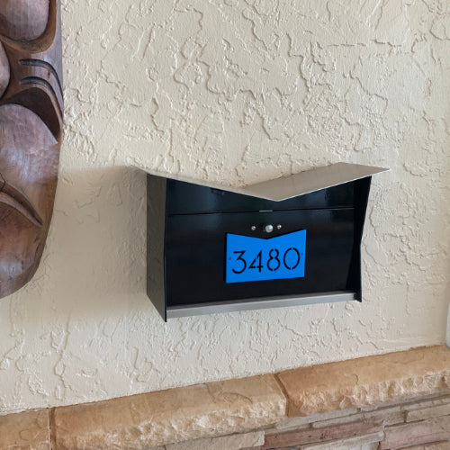 ButterFly Box in JET BLACK - Wall Mount Mailbox - Sweatfully