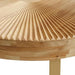 31.5" Modern round coffee table Wooden carving pattern coffee table with metal legs for living room reception room office Golden - Sweatfully