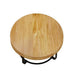 31.5" Modern round coffee table Wooden carving pattern coffee table with metal legs for living room reception room office Golden - Sweatfully