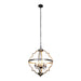Bennington 4-Light Brown Wood Chandelier - Sweatfully