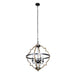 Bennington 4-Light Brown Wood Chandelier - Sweatfully