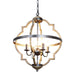 Bennington 4-Light Brown Wood Chandelier - Sweatfully