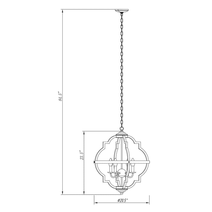 Bennington 4-Light Brown Wood Chandelier - Sweatfully