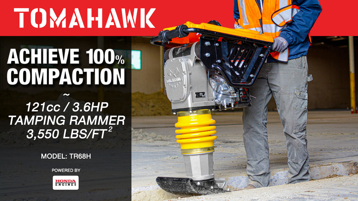 PRE ORDER: 3.6HP Honda Vibratory Rammer Jumping Jack Tamper with Honda GXR120 Engine Impact Force 3,550 lbs/ft - Sweatfully